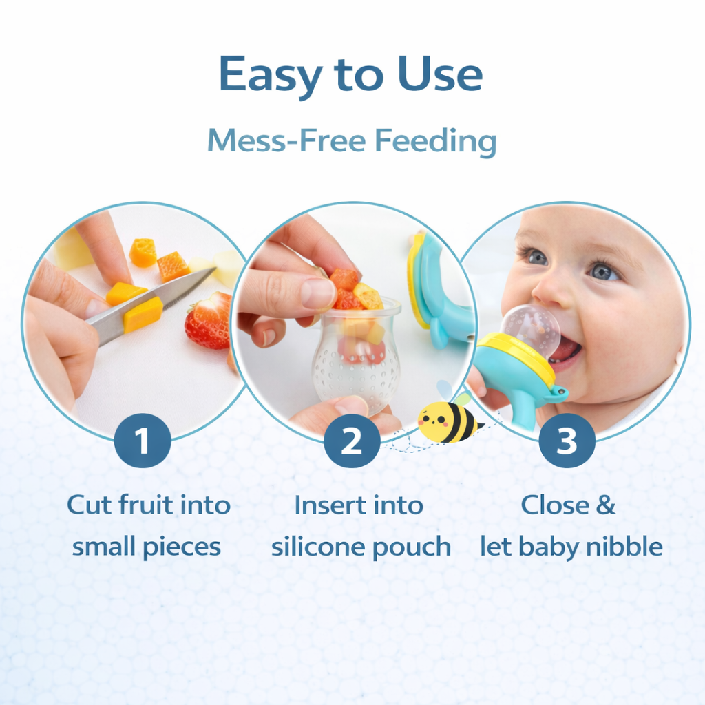 Baby Fruit Nibbler Feeder Combo (2 Pack) | BPA Free Silicone | 6+ Months