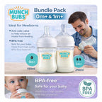150ml + 210ml Baby Bottle Combo (2 Pack) | BPA Free, Anti-Colic & Leak-Proof