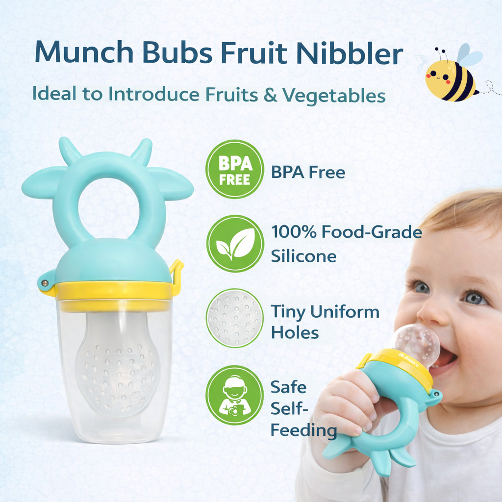 Baby Fruit Nibbler Feeder Combo (2 Pack) | BPA Free Silicone | 6+ Months