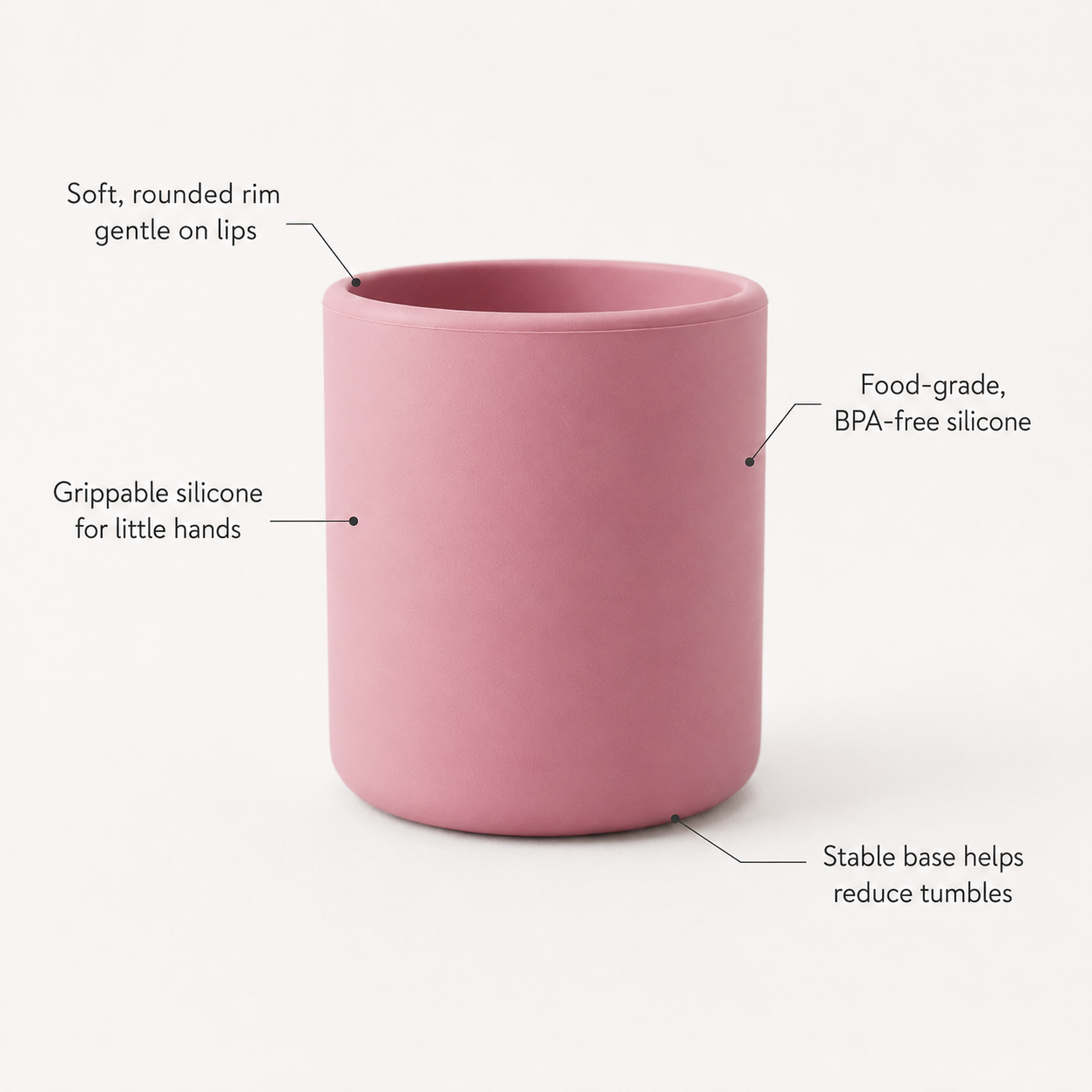 Silicone Baby Training Cup — Soft Open Cup for Independent Sipping & Weaning