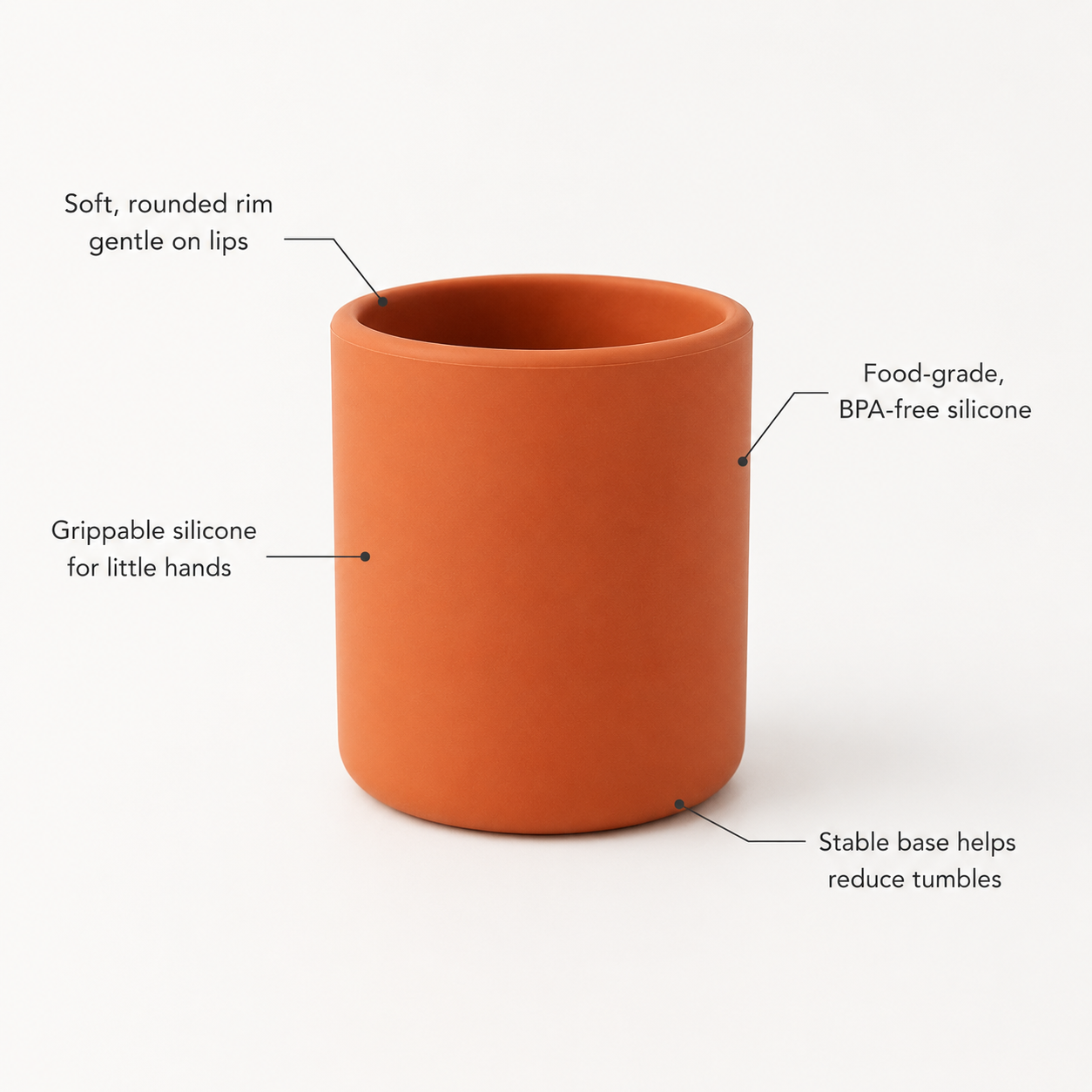 Silicone Baby Training Cup — Soft Open Cup for Independent Sipping & Weaning