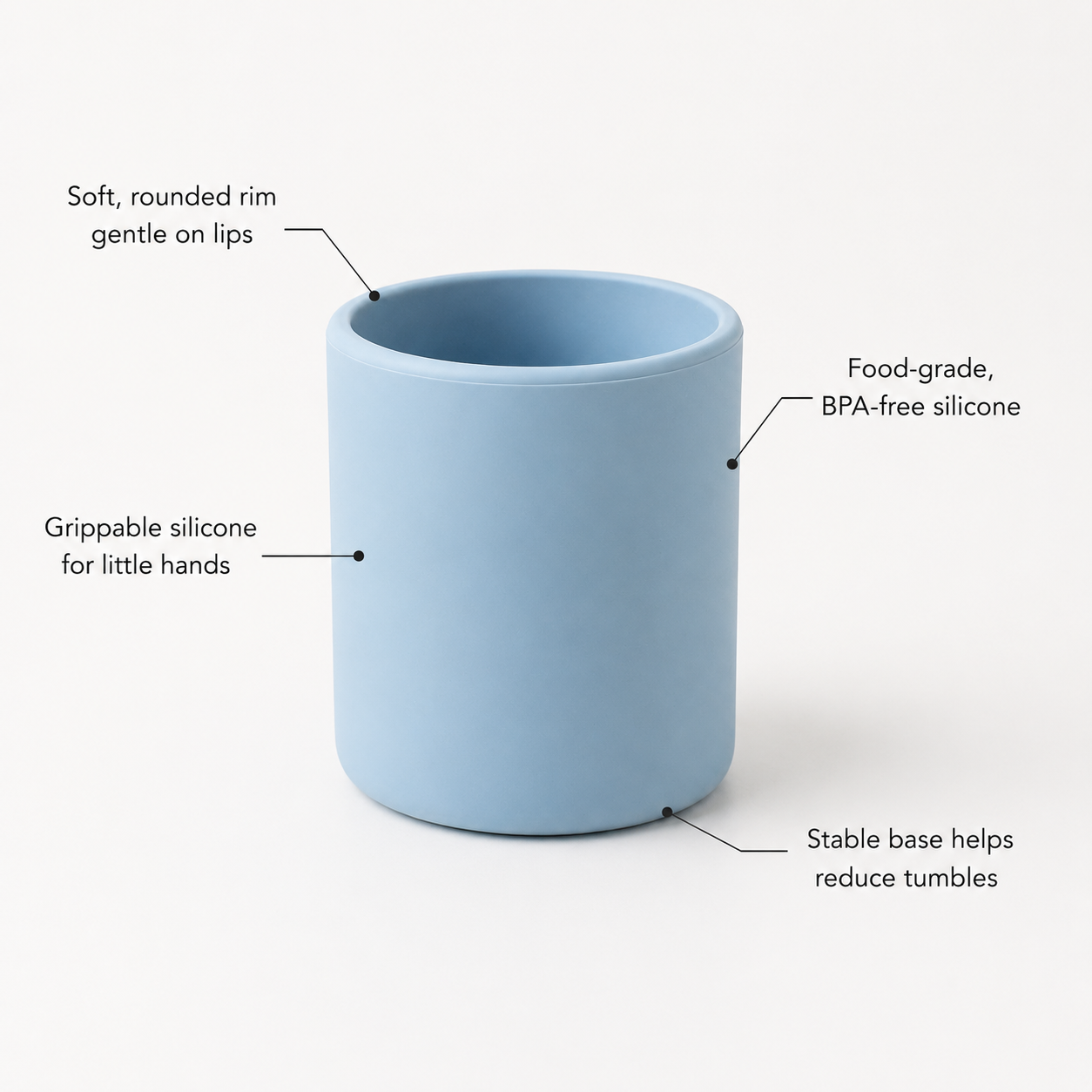 Silicone Baby Training Cup — Soft Open Cup for Independent Sipping & Weaning
