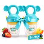 Baby Fruit Nibbler Feeder Combo (2 Pack) | BPA Free Silicone | 6+ Months