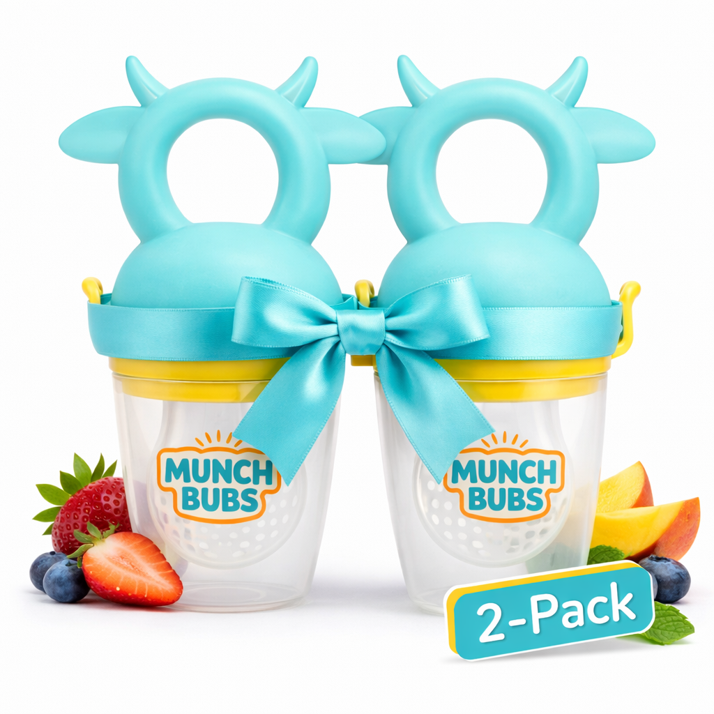 Baby Fruit Nibbler Feeder Combo (2 Pack) | BPA Free Silicone | 6+ Months