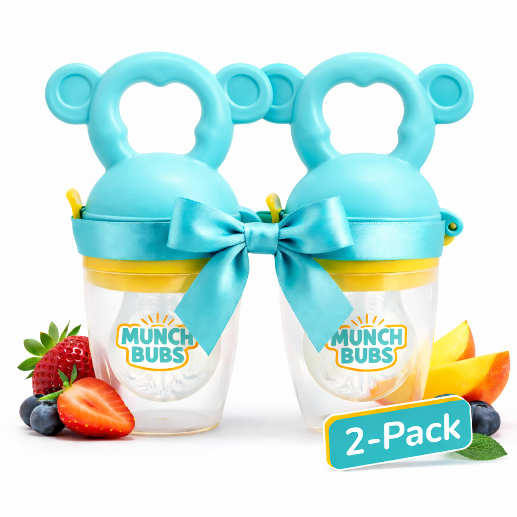 Baby Fruit Nibbler Feeder Combo (2 Pack) | BPA Free Silicone | 6+ Months