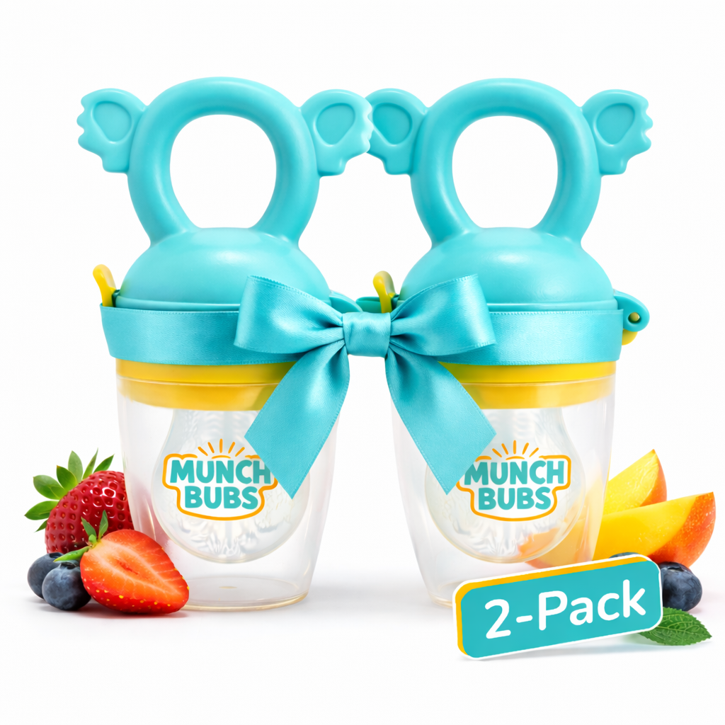Baby Fruit Nibbler Feeder Combo (2 Pack) | BPA Free Silicone | 6+ Months