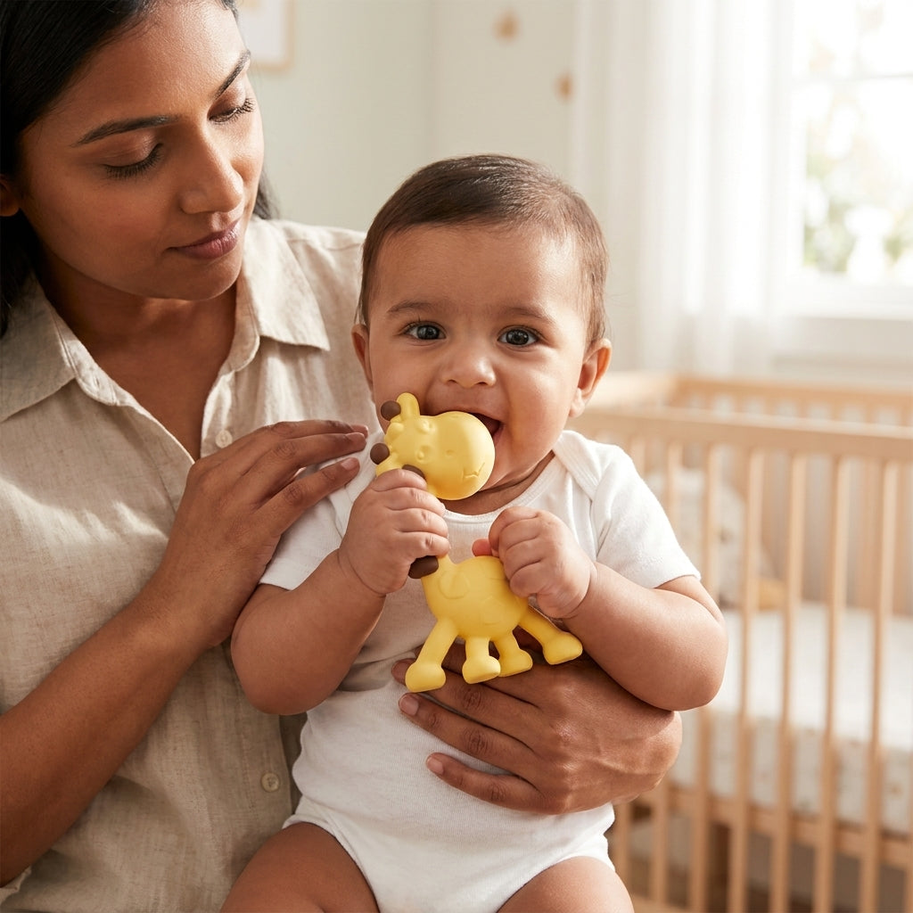 Giraffe Silicone Teether — BPA-Free Sensory Teething Toy for Babies
