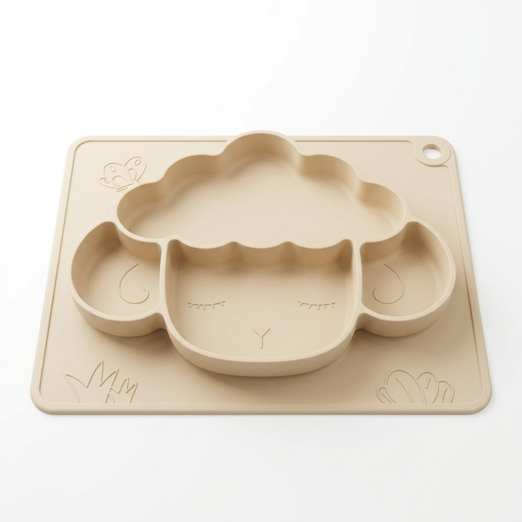 Sheep Silicone Placemat Plate — All-in-One Divided Feeding Mat for Babies