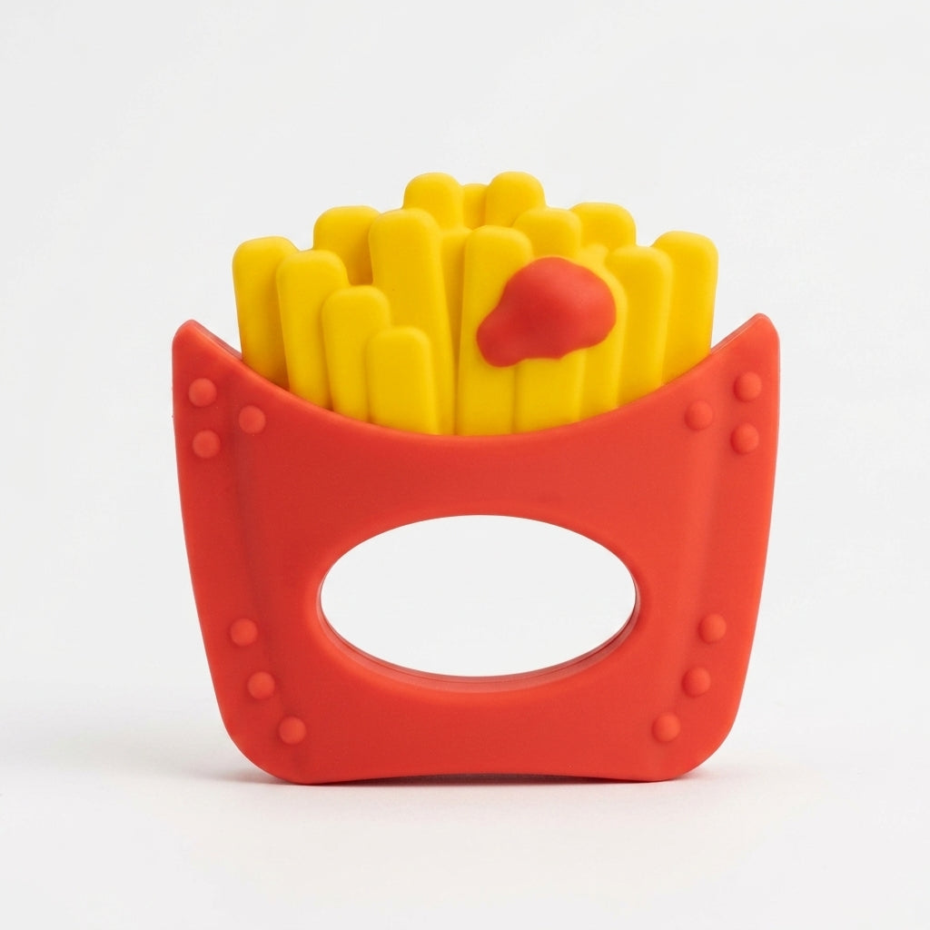 French Fries Silicone Baby Teether — Sensory Teething Toy for Soothing Sore Gums