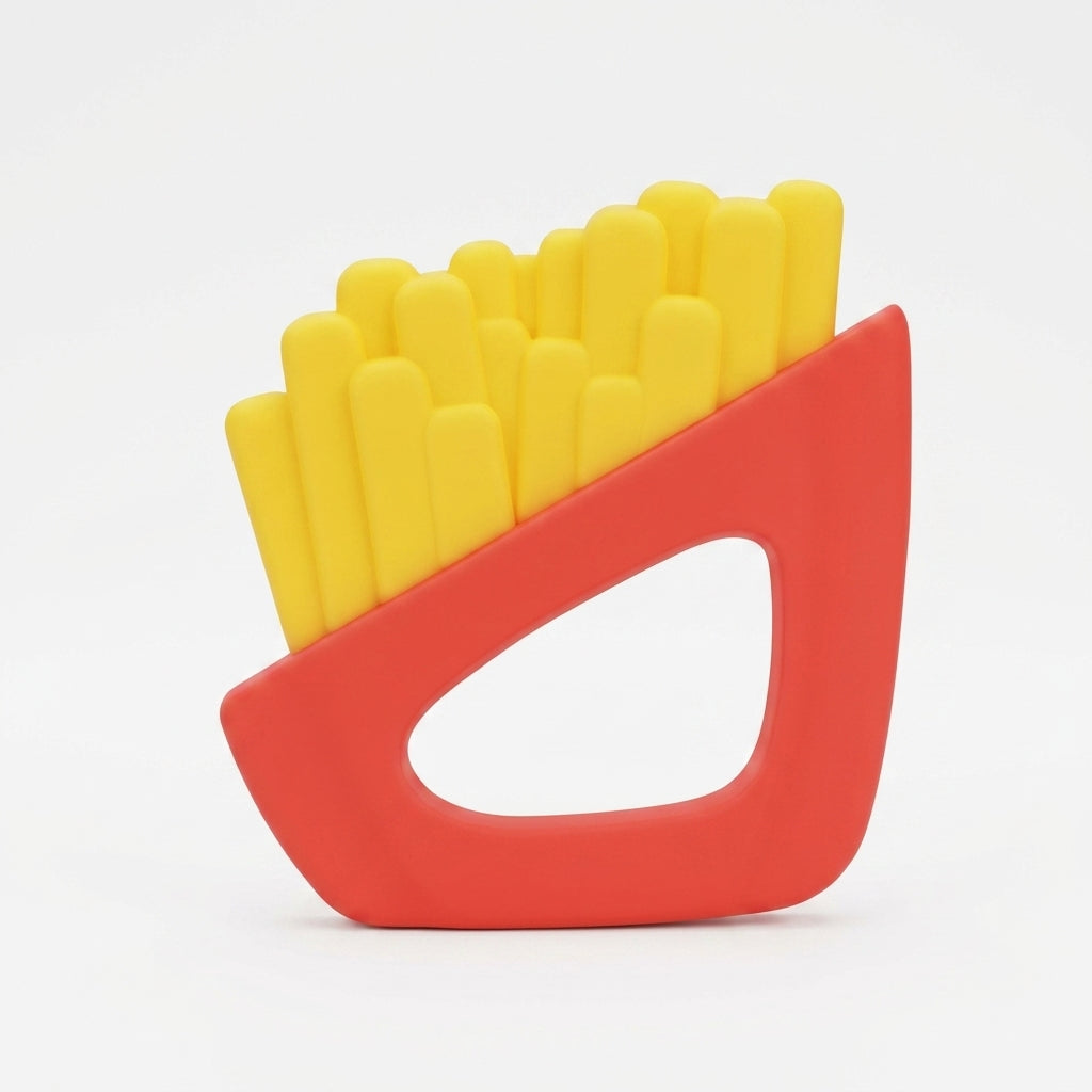 French Fries Silicone Baby Teether — Sensory Teething Toy for Soothing Sore Gums