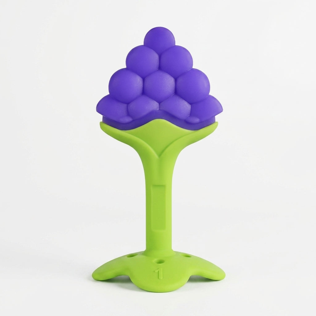Silicone Baby Teether — Grape Sensory Teething Toy for Soothing Sore Gums