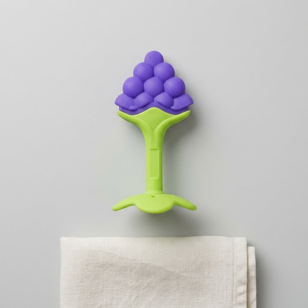 Silicone Baby Teether — Grape Sensory Teething Toy for Soothing Sore Gums