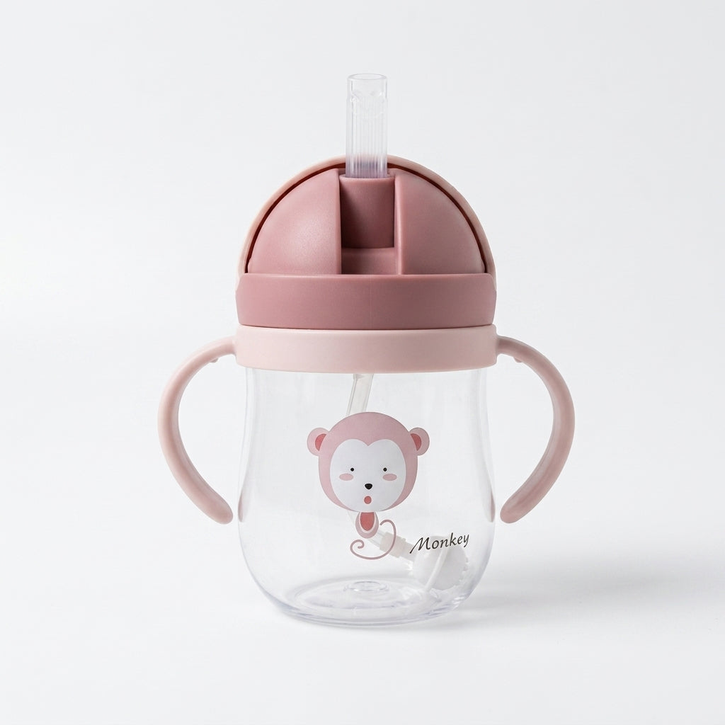 Baby Straw Sipper Cup with Handles — 250ml Weighted Gravity Ball Training Cup
