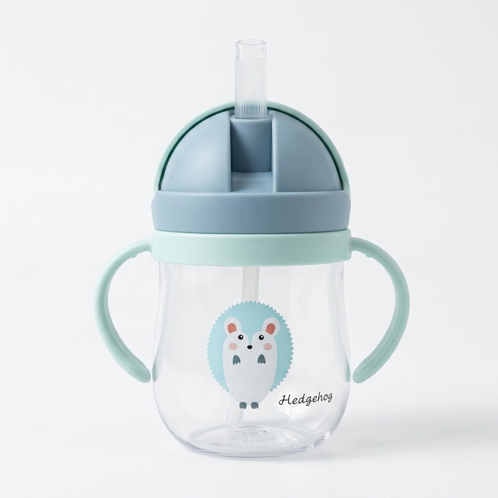 Baby Straw Sipper Cup with Handles — 250ml Weighted Gravity Ball Training Cup