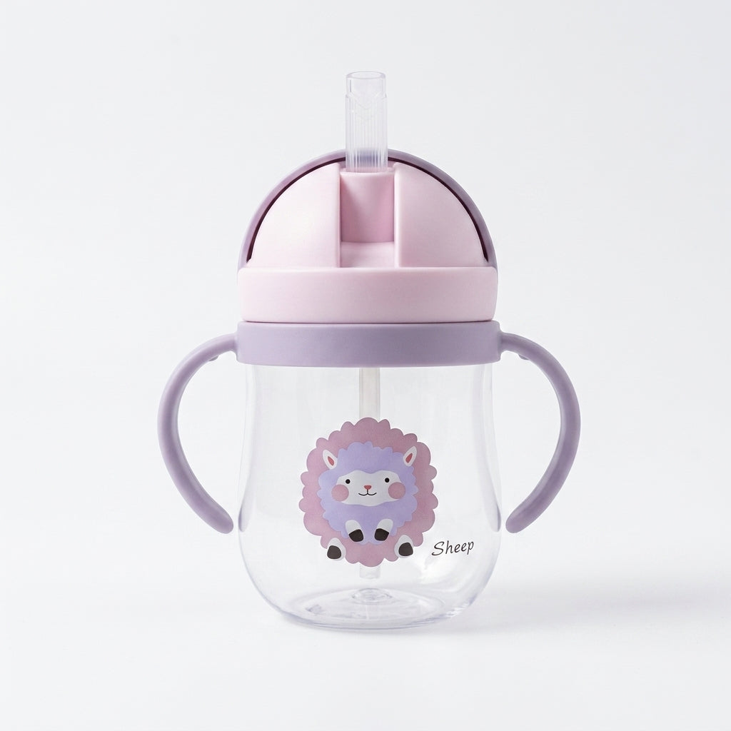 Baby Straw Sipper Cup with Handles — 250ml Weighted Gravity Ball Training Cup